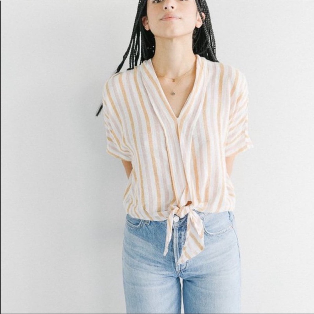 Rails June Top Dolman Sleeve in Amber Stripe size Medium